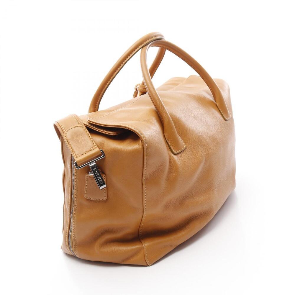 Chanel Brown Bag Coco Boston Mark Leather Brown